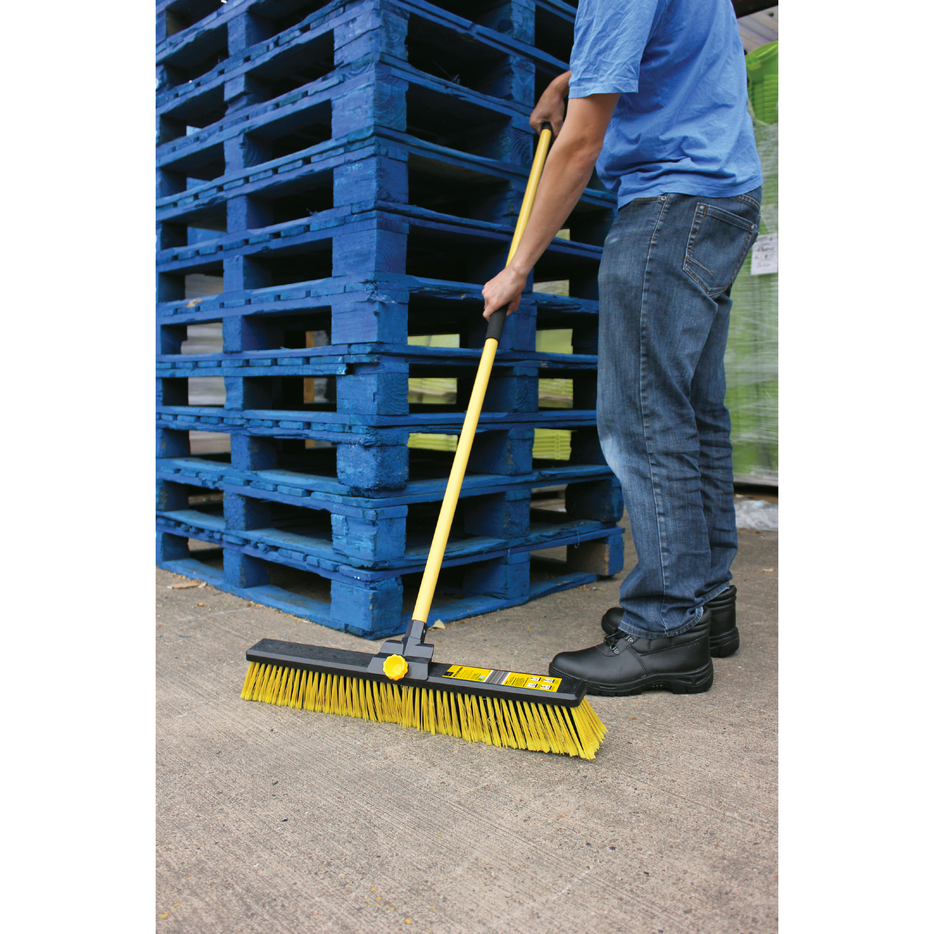 Bulldozer Yard Broom Sweeper Heavy Duty Industrial with Handle